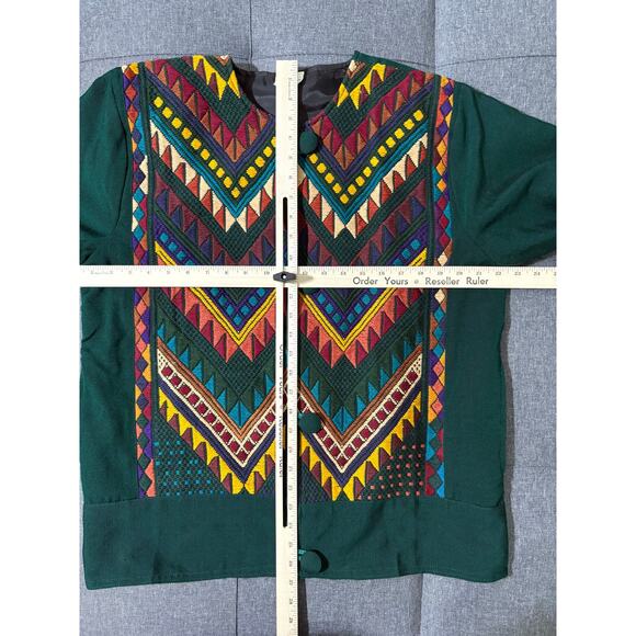 Artesanias De Colores Jacket Women Medium Aztec Tapestry Woven Western Bohemian - Picture 7 of 8